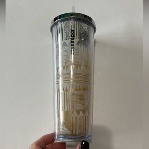 EUC Starbucks Cold Tumbler with Abstract Pattern
